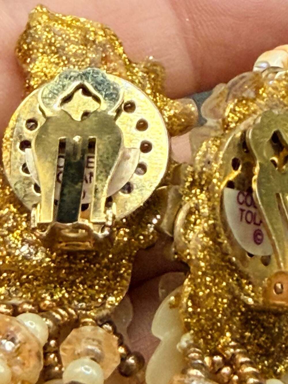 Colleen Toland Floral Beaded Statement Clip-On Earrings - Picture 10 of 10